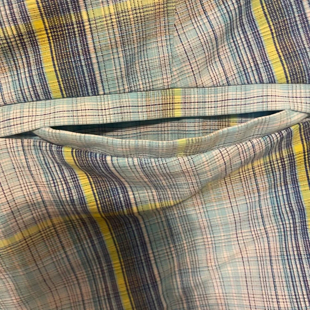 Tommy Bahama Mens Size 35 Plaid Performance Shorts Blue Green Stretch‎
